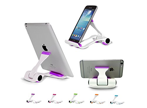 iPad Ständer, Multi-Winkel Halter Tablets Ständer Halter Für iPhone 6 Plus/6/5/5S/5C/4/4S Smartphone, iPad Air 2/1,iPad Pro,iPad 4/3/2, iPad Mini 3/2/1, Samsung Galaxy Tab S6 S5 S4 S3 S4 Phone, LG, e-book, E-Readers,Kindle Fire,Cellphone,Lila Farbe iPhone Ständer