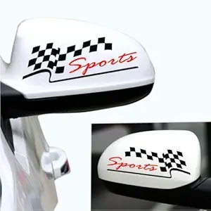 ISEE 360 Sports Auto Rear View Mirror Windows, Sides, Hood, Bumper Die Cut Water Resistance Car Sticker Pair (Black)