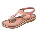 Produktbild VJGOAL Damen Sandalen, Frauen Mädchen Böhmischen Mode Flache beiläufige Sandalen Strand Sommer Flache Schuhe Frau Geschenk (39 EU, Pink-Doppelte Linie)