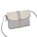 Produktbild Rovinci Frauen Umhängetasche Vintage kleine Hirsch Anhänger PU Leder Crossbody Handtasche Damenhandtasche Beuteltote Handtaschen Unterarmtasche Cross-Body Taschen Schultertasche Umhängetasche Schulterbeutel Wölbungs Troddel (Grau)