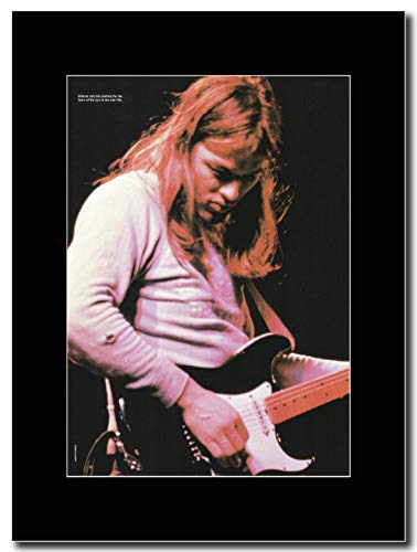 gasolinerainbows - Pink Floyd - David Gilmour Mid 70's - Illustration de Magazine sur Une Monture Noire - Matted Mounted Magazine Promotional Artwork on a Black Mount