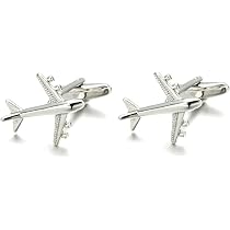 Boutons De Manchette Avion Pour Homme - Laiton Poli Miroir - Cadeau élégant Pour Mariage, Soirée, Père - Style Rétro