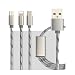 Produktbild Murieo 3 in1 USB Ladekabel mit Schnellladung,Handy-Kabel für iPhone, für Android, für Typ-c (Hellgrau)