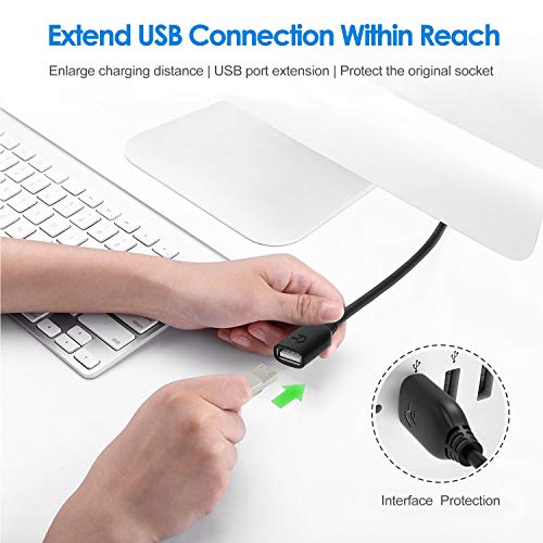 Rankie C  ble d extension USB 2 0  Lot de 2  Noir  1 8 m 