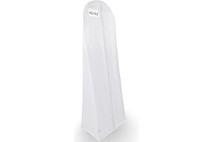 Niviy Fundas Ropa Armario Funda Vestidos Largos Tela no Tejida Gruesa Bolsa de Traje con Cremallera para Vestido de Novia Esmoquin Falda Larga Ropa Abrigos 180×60×40cm Blanco