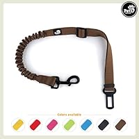 [Gesponsert]Pets&Partner® Hunde Autogurt / Sicherheitsgurt in verschiedenen Farben passend zu Halsband und Geschirr, Braun