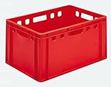 Farbe: rot; TARA-Gewicht: 3kg Euro - Fleisch - Kiste E1 / E2 / E3 oder Deckel (E3 rot (40x60x30cm))