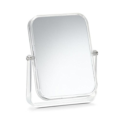Zeller 18491 Kosmetikspiegel "Mairi" Kunststoff/Glas - 1fach / 3fach - 16,5 x 2,5 x 19,5 cm transparent