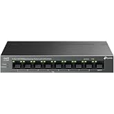 TP-Link 9 Portlu 10/100Mbps Masa&uuml;st&uuml; Ethernet Anahtarı, 8 Portlu PoE +, 63 W PoE B&uuml;t&ccedil;esi, PoE Otomatik Kurtarma, Tak ve &Ccedil;alış