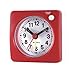 Produktbild F Fityle Mini Wecker mit Nacht Beleuchtung, Analog Quarzwecker mit Schlummerfunktion, ansteigender Weckton - Rot