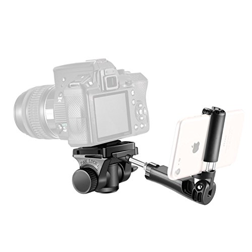 Neewer treppiede testa a sfera con 1/10,2Â cm piastra a innesto rapido con manico 2-in-1Â bar/telefono cellulare della clip per Canon Nikon Sony DSLR fotocamera digitale, videocamera, smartphone Samsung (nero)