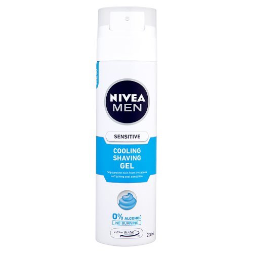 Nivea Men Sensitive Cooling Shaving Gel, 0% Alcohol Skin Care, 200 ml