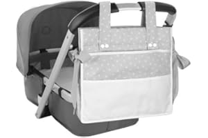 DTTRA El Mercadillo en Casa - Bolsa de Paseo para Cochecito - Bordado Punto de Cruz - Gris Estrellas - No Plegable - Adultos