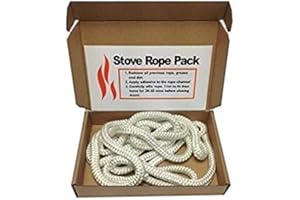 VOYTO Black Stove Door Replacement Fiberglass Rope Kit 14mm x 2m Medium Softness Rope