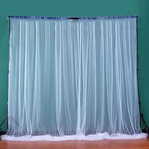 Special You Decoration tulle white net Curtain cloth backdrop Combo for birthdays, christmas , anniversary , baby shower , photo shoot, wedding party , stage background , ceremony- set of 2 peices
