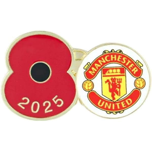 Manchester United Pin's en métal FC avec blason du club (taille unique) (rouge/doré