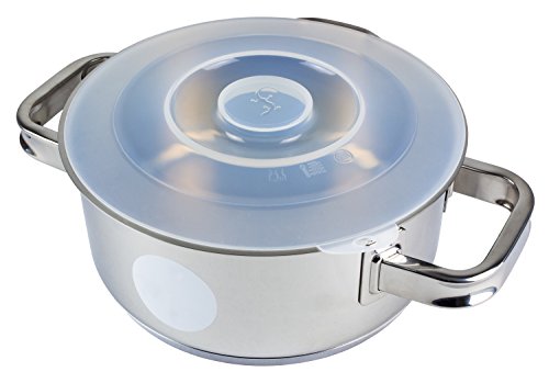 Lurch 220604 Universaldeckel für Töpfe, Pfannen und Schüsseln, Silikon, transparent, 21 x 21 x 1,5 cm