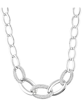 Esprit Damen Halskette 925 Sterling Silber Zirkonia BRAID ELNL91948A450