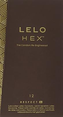 Lélo LELO Hex Respect Pack de 12 Préservatifs de Luxe en Latex Fin Mais Résistant/Lubrifié avec Structure Hexagonale Unique Taille XL