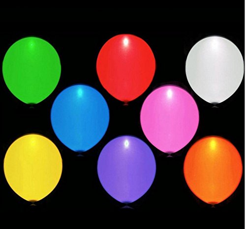 50 Mehrfarbig LED beleuchtete Luftballons für die Party, Geburtstag, Hochzeit, Festival und mehr