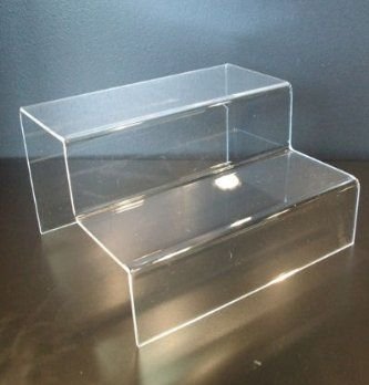 Pos Display Shop 2 x Medium 2 Tier / 2 Step Acrylic Product Display Stand Retail Shop Riser - PDS9026