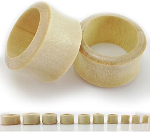 Gauge Gear® Pair Organic White Crocodile Wood Double Flare Tunnels