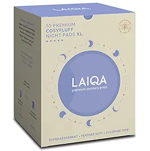 LAIQA Ultra Soft Heavy Flow Night Sanitary Pads For Women, Pack of 12 - 10 XL Pads + 2 Pantyliers | Made with Natural Fibers | Rash-Free Premium Sanitary Pads with 4 wings | Comes With 100% biodegradable disposal bags - Pack of 2 - 20 XL Pads + 4 Pantyliners