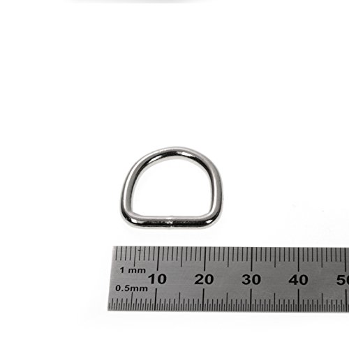 10er Set D Ring aus Edelstahl, 22mm x 23mm, nichtrostend, Ideal in Verbindung mit Paracord 550 zu verarbeiten, geschweißter Stahl, Farbe silber glanz Marke Ganzoo - 3