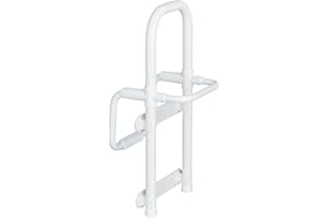 WENKO 8110100 Maniglia per vasca da bagno Secura - regolabile, portata 120 kg, Alluminio, 23 x 52.5 x 24.5 cm, Bianco