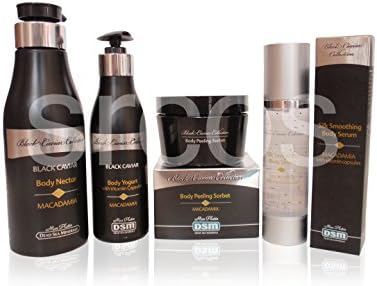 Mon Platin DSM Black Caviar Macadamia Body Set Peeling Sorbet, Smoothing Body Serum, Body Nectar &amp; Body Yogurt