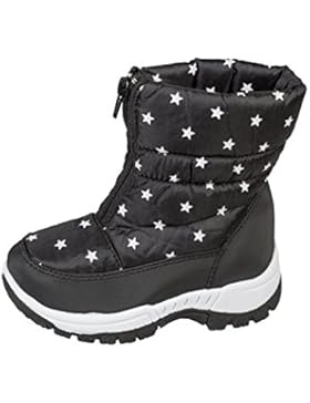 GIBRA® Winterstiefel für Kinder, warm gefüttert, Schneeboots mit Reißverschluss, schwarz, Gr. 22-35