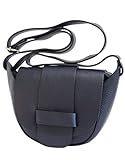 made in italy AmbraModa Kleine Ledertasche, Umhängetasche, Schultertasche, Discotasche (Dunkelblau)
