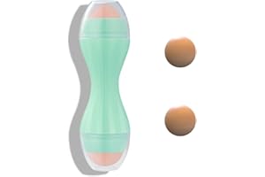 ZOSPPEI Rouleau volcanique absorbant l'huile, rouleau facial en pierre volcanique à double tête avec deux boules volcaniques remplaçables, rouleau de contrôle d'huile portable réutilisable (vert)