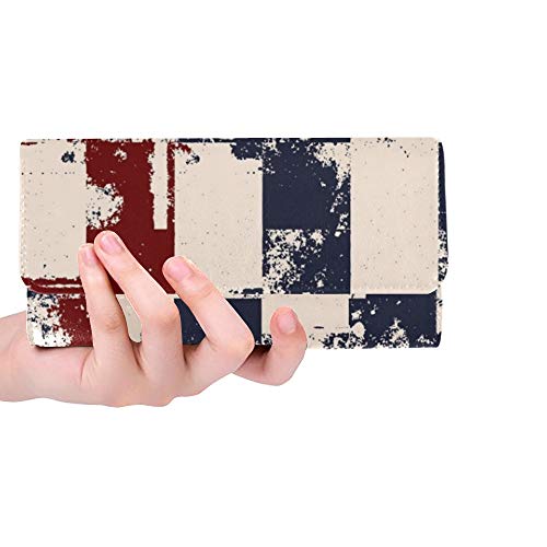 Preisvergleich Produktbild JOCHUAN Einzigartige benutzerdefinierte abstrakt grunge vektor twotone zusammensetzung frauen trifold brieftasche lange geldbörse kreditkarteninhaber fall handtasche