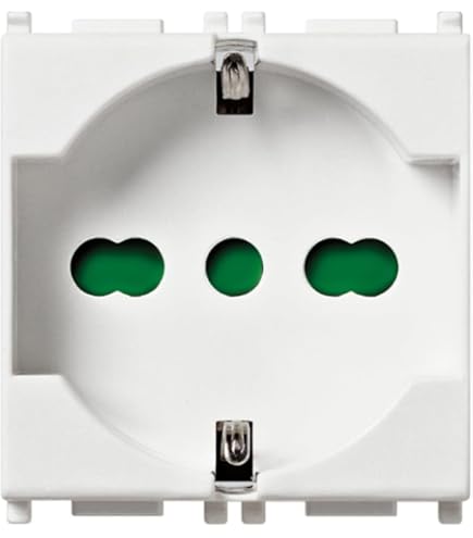 Presa bipasso bivalente 16A bianca compatibile anche con BTicino Livinglight