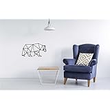 Wandtattoo Bär Wandaufkleber, geometrische Tiere Sticker aus Vinyl, Abziehbild in drei Größen, schwarz, weiß, mittelgrau, hellgrau