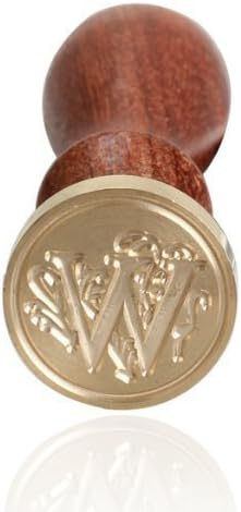 Xpres Classic Initial Wax Seal Stamp Alphabet Retro Wood Handle Wax Seal (Letter W)
