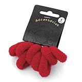 Set of 8 Red Small Soft Hair Ponios Donuts Bobbles Bands