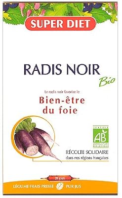 SuperDiet Radis Noir Bio Allié du Foie 20 ampoules de 15ml soit 300ml