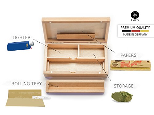 Hazly Rolling Box – Jointbox – Premium Weed Qualitäts Humidor aus Holz – Massiv Echtholz Rolling Box | Made in Germany - 3