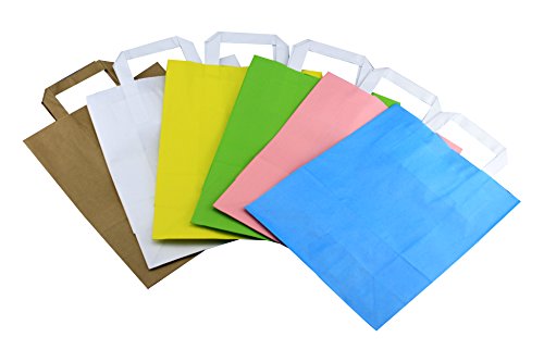 10 Stück Papiertragetaschen 22×28+10 cm in verschiedenen Farben – Wählen Sie selbst! (rosa) - 2