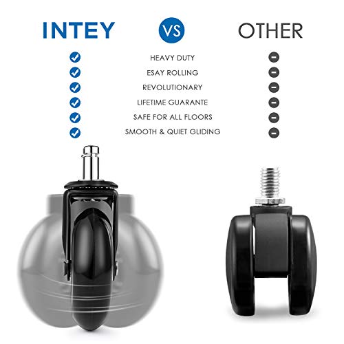INTEY Ruedas para Silla Oficina (5 pierzas) Seguro para Todos los