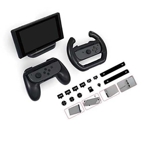 Preisvergleich Produktbild Althemax® Spezialpaket Lenkung Weel + Grip + Ladestation + Staubkappe Set für Nintendo Schalter