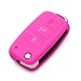 Produktbild Remote Flip Key FOB Silicone Case Cover-fit VW Golf Passat Bora Jetta Touran Polo Tiguan Touareg Seat Skoda Octavia Fabia Superb Roomster Yeti