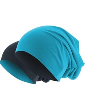 Slouch Long Beanie 2in1 Reversible Jersey Mütze in 44 Farben