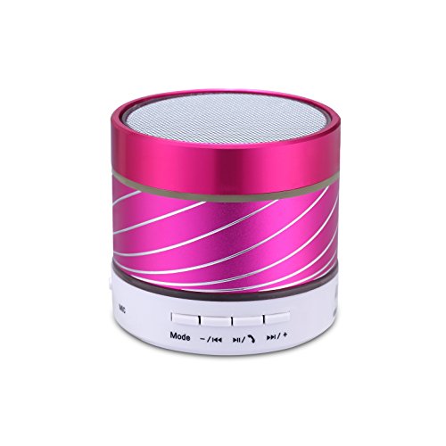 Vonpri (TM) Mini Altavoces Bluetooth Port&aacute;tiles con Micr&oacute;fono, Altavoz Est&eacute;reo Inal&aacute;mbrico - Rosa