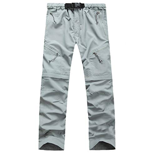 CIKRILAN Hommes Séchage Rapide Wicking Amovible Trousers Zip Off Jambe Pantalon Outdoor Pêche Randonnée Camping Casual Pantalon