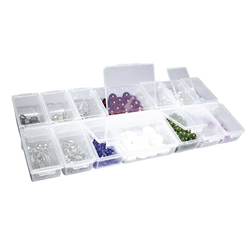 Rayher 3902300 Multi-Sortierbox, 14 Fächer mit Klappdeckeln