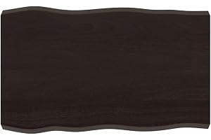 vidaXL Bordsskiva mörkbrun 80x50x(2-6) cm massivt trä levande kant