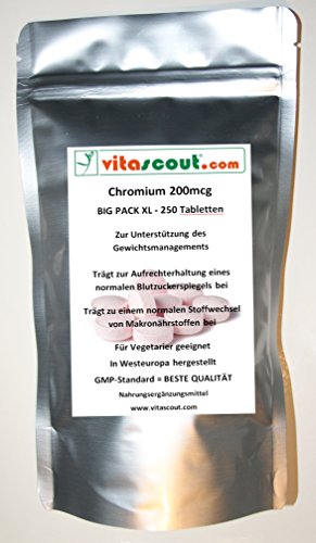 Preisvergleich Produktbild Chromium Picolinate 200mcg - 250 Tabletten